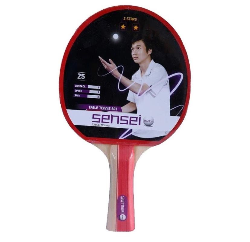 Set de Ping Pong Sensei 2 Estrellas: 2 Paletas + 3 Pelotas